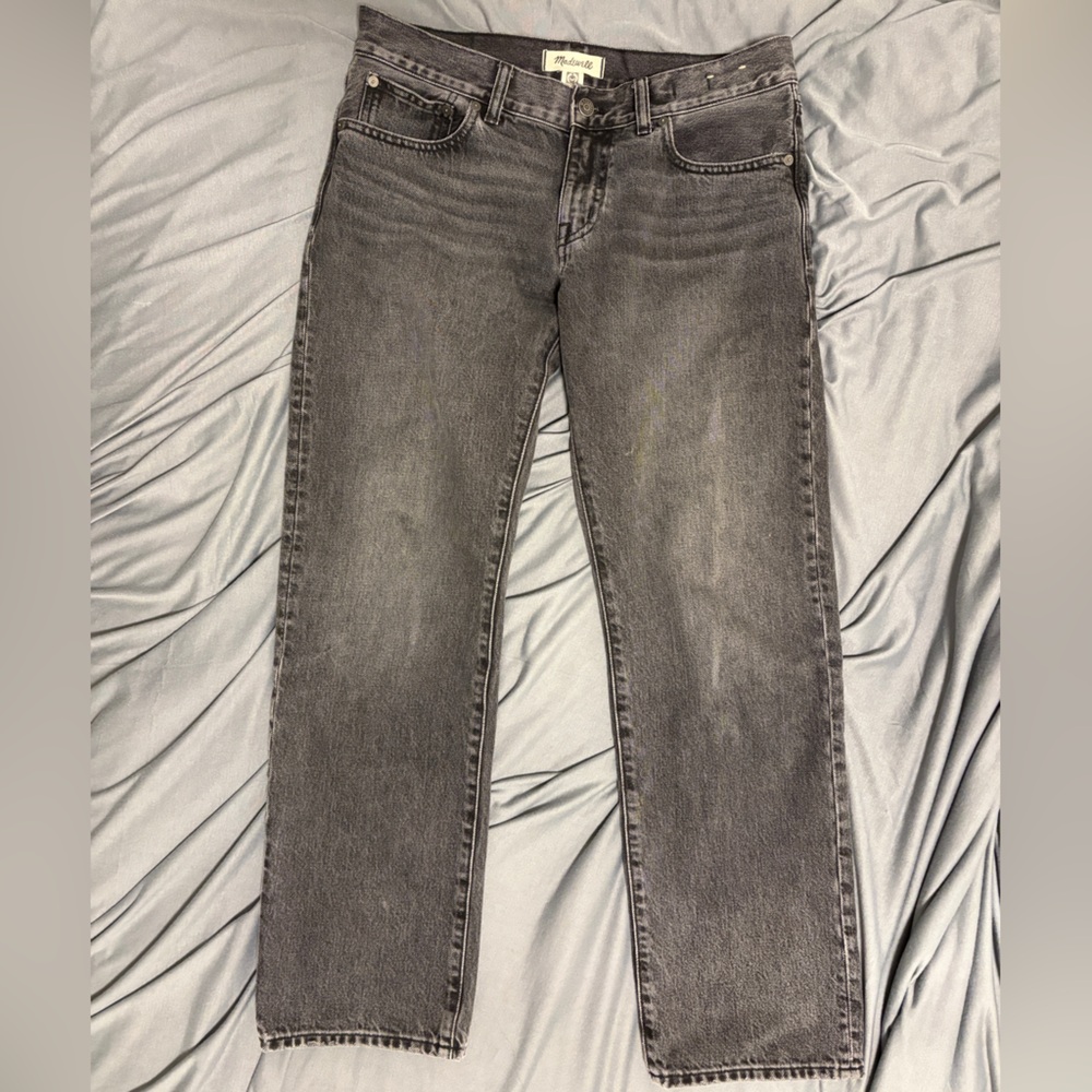 Madewell Women’s Dark Gray 90’s Low Rise Straight Jeans